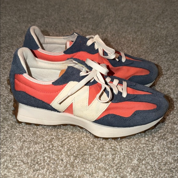 New Balance 327 Women's Blue and Coral Sneakers 9.5 - Picture 1 of 5